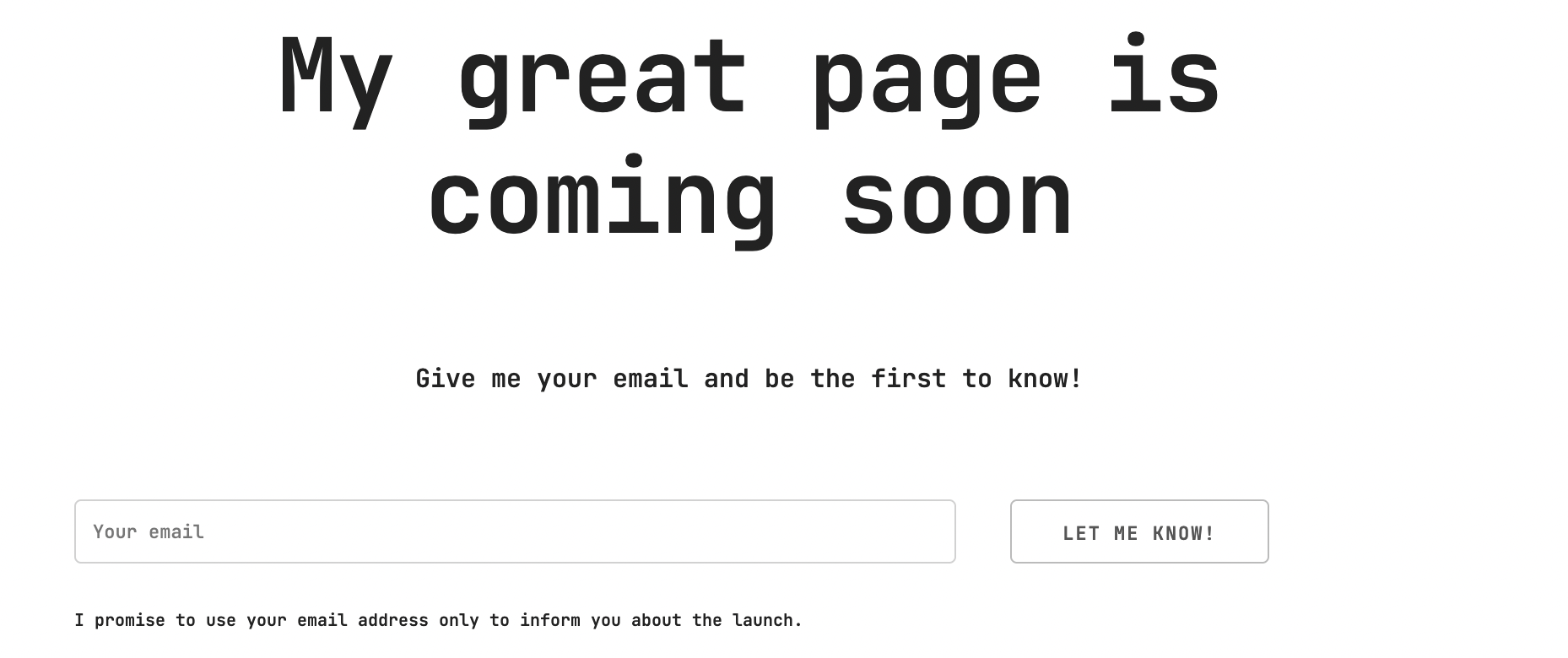 Launch page